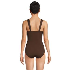 Цельный купальник Petite Lands' End Grecian Slendersuit с контролем живота Lands' End, черный