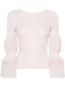 Топ в рубчик с рукавами колокол Issey Miyake, розовый