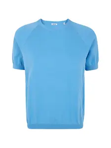 Футболка с короткими рукавами в рубчик Aspesi, синий