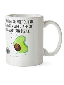 Детская кружка "Авокадо танцует" с надписью "В белом" Mr. & Mrs. Panda