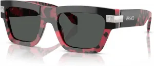 Солнцезащитные очки Versace VE 4464 545787, цвет черный/красный, цвет гавана, темно-серый, Top Black/Red Havana / Dark Grey / Solid Color