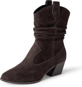 Женские модные западные сапоги до середины икры Amazon Essentials, Brown