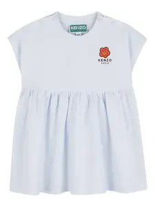Платье с цветочной аппликацией Kenzo Kids, синий
