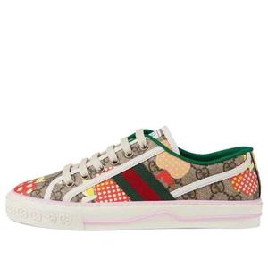 Кроссовки (WMNS) GUCCI Les Pommes Tennis 1977 'Beige ebony apple print', бежевый