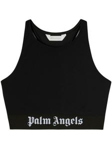 Palm Angels компрессионный топ с логотипом, черный