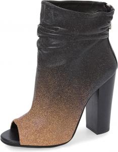 Женские стильные босоножки FSJ с открытым носком и свободной щиколоткой, ботильоны на массивном каблуке, для вечеринок, вечеров и клуба, размеры 4-15 США, Golden Glitter Gradient