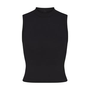 Модельный топ с горловиной SKIMS Cotton Jersey, цвет Soot