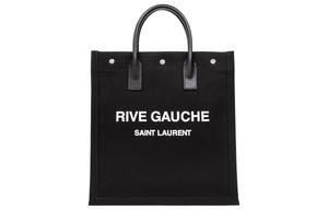 SAINT LAURENT Сумка-шоппер Rive Gauche из холста и телячьей кожи