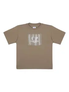 Футболка с логотипом C.P. Company Kids, коричневый