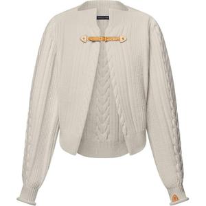 Кардиган Lv с косами и бретелями Louis Vuitton, бежевый