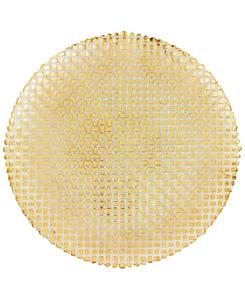 Большое круглое блюдо Rufolo с плетеным узором VIETRI, золото