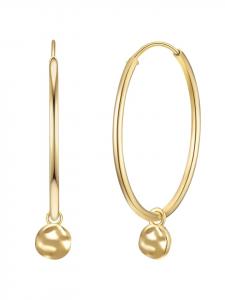 Glanzstücke München Серьги-кольца, круглый дизайн, стерлинговое серебро с покрытием из желтого золота