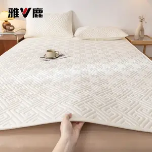 Yalu Наматрасник стеганый 120х190 см, цвет Meteor - Off-White, для матраса 1.5x2 м