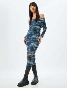 Платье Koton, темно-синий