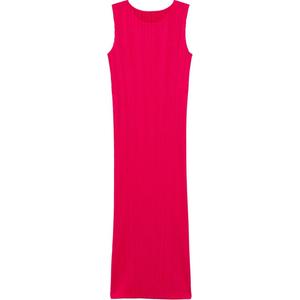 PLEATS PLEASE ISSEY MIYAKE Женское красное платье без рукавов
