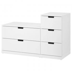 Комод с 5 ящиками NORDLI IKEA, 120x76 см, белый