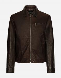 Кожаная куртка Dolce & Gabbana, коричневый