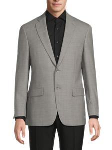 Шерстяной фактурный блейзер классического кроя Hart Schaffner Marx, серебряный