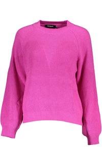 Женский свитер Desigual с круглым воротом и широкими рукавами, розовый
