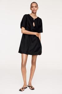 Платье из льняной смеси H&M, черный