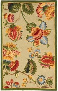 Ковер SAFAVIEH, 77 x 122 см, Chelsea Collection, Sage, ручной работы в стиле French Country из шерсти, идеально для помещений с высокой проходимостью: прихожая, гостиная, спальня (HK331C)