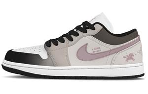 Jordan Air 1 Pink Star Abrasion Resistant Low top Vintage Basketball Shoes Men's Pink