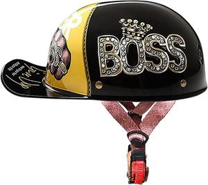 Шлем-бейсболка открытый TBTBZXCV, черный / золотой