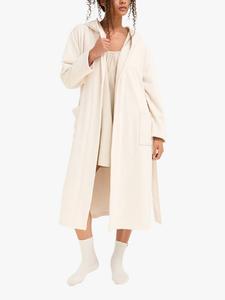 Вельюровый ребристый домашний халат Pretty You London, Cream