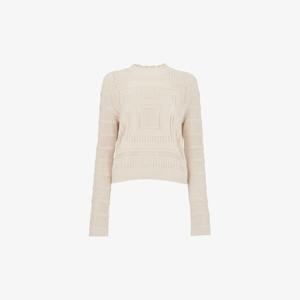 Джемпер крючком с длинными рукавами и фестончатым вырезом горловины Whistles, бежевый