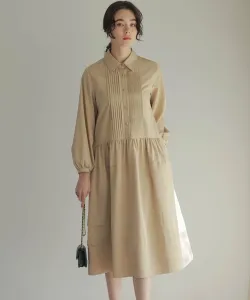 Платье с мягкими складками и крестиком Suite, цвет Beige [033]