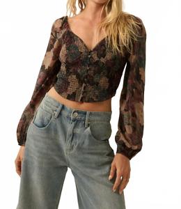 PROMESA Крестьянский корсетный топ черного цвета