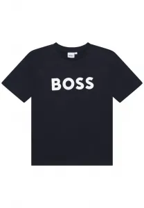 Футболка с короткими рукавами, унисекс, с принтом. Boss Kidswear, Navy