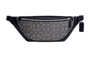 Кожаная сумка через плечо League с текстильными лямками, наплечная сумка, поясная сумка, мужская черно-серая COACH Tubas