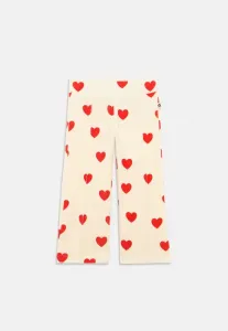 Брюки с сердечками, спортивные штаны Mini Rodini, White