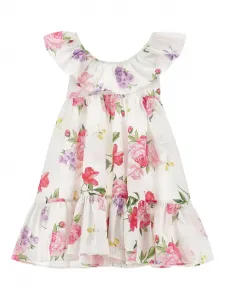 Платье с цветочным узором Monnalisa, белый