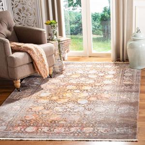 Ковер SAFAVIEH, 183 x 275 см, Persian Collection, Brown & Multi, дизайн Oriental Distressed, не линяет и прост в уходе, идеален для помещений с высокой проходимостью в гостиной, спальне (VTP410D)