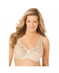 Бюстгальтер на косточках с вышивкой больших размеров Amoureuse, коричневый