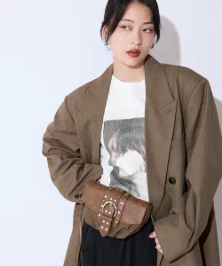 Мини-сумочка с жаккардовым монограммным узором и стразами Jeanasis, цвет Khaki And Other Colors(78)