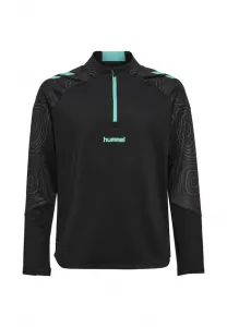 2.0 тренировочная футболка с застежкой-молнией до середины груди и длинными рукавами Hummel, Black Pool Blue