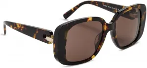 Женские солнцезащитные очки Tory Burch с прорезями, квадратной формы, увеличенного размера, Brown Tortoise