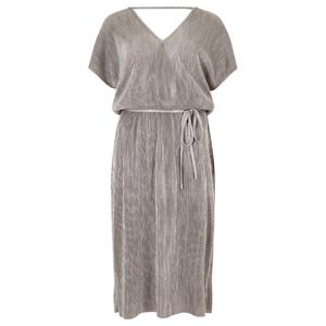 Платье с V-образным вырезом Plisse Silver APRICOT