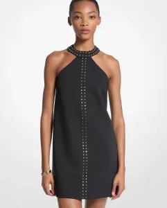 Короткое платье с воротником-халтер и заклепками Michael Michael Kors, черный
