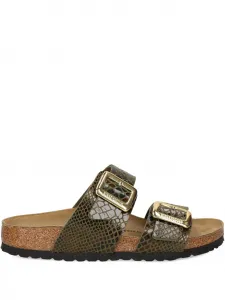 Сандалии с пряжками из змеиной кожи BIRKENSTOCK, коричневый