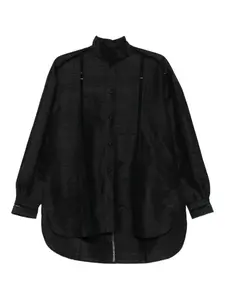 Рубашка с высоким воротником и кружевной отделкой diotima, черный