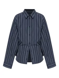 Полосатая рубашка на пуговицах BALENCIAGA, синий
