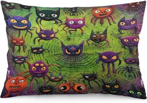 MaSiledy Наволочка Halloween Spider Cat с потайной молнией, двусторонний принт Pattern-2