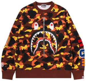 Свитшот BAPE 1st Camo Shark Crewneck, оранжевый