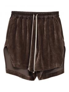 Бархатные шорты с разрезами по бокам от Rick Owens, коричневый
