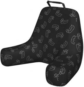 Чехол для подушки для чтения Lunarable Coastal, с рисунком в виде плавательного круга и утки, обеспечивающий безопасность и защиту, мягкий, без наполнителя, размер XL, угольно-серый и белый., Charcoal Grey And White