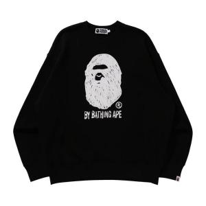 Свитер BAPE Hand Draw Ape Head Crewneck, Black